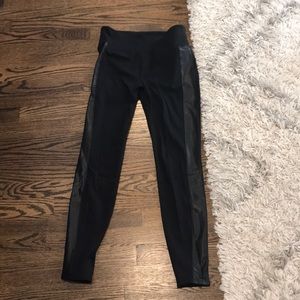 Athleta Leggings Size Medium Leather Trim